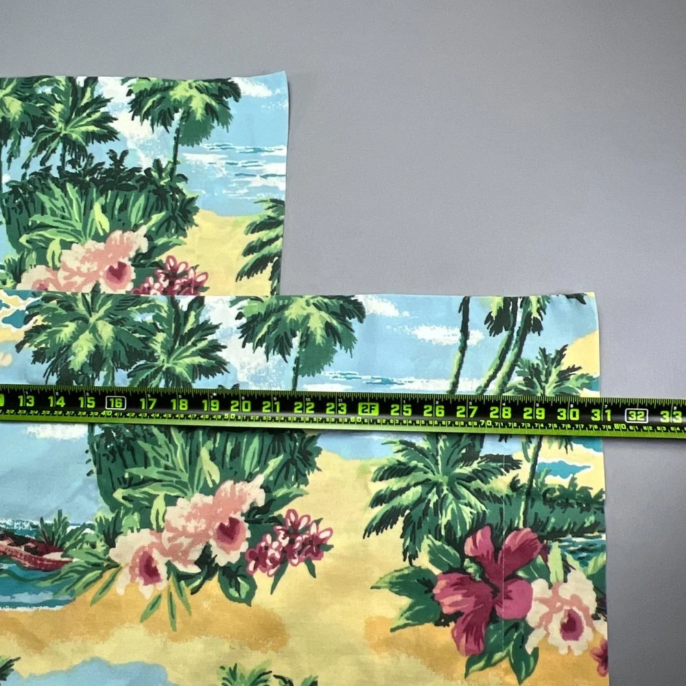 Vintage Set Of 2 Dan River Standard Pillow Sham Multicolor Tropical Island Beach